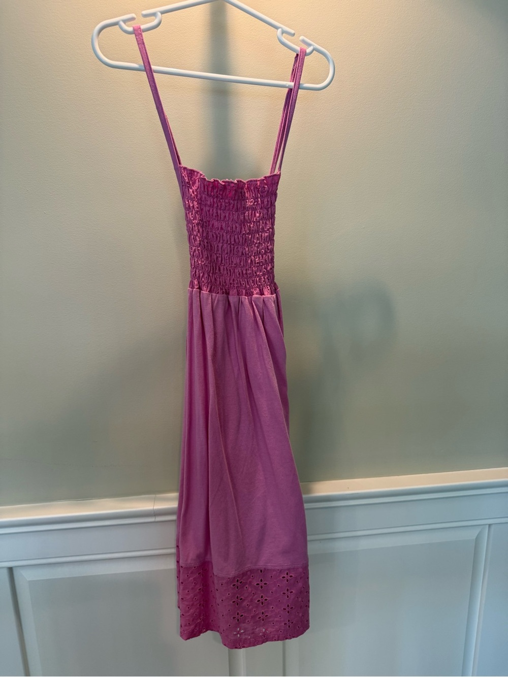Splendid Girls Pink Smocked Sleeveless Midi Dress